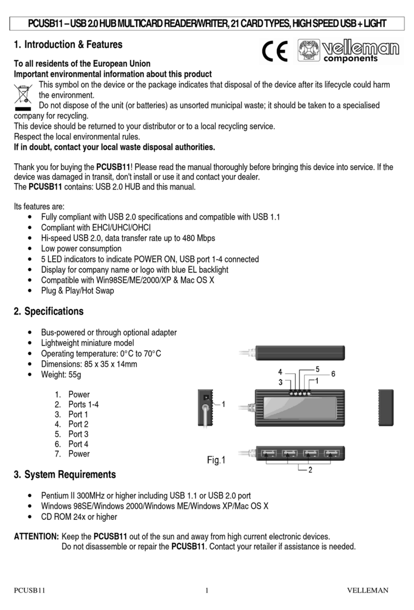 Velleman PCUSB11 manual