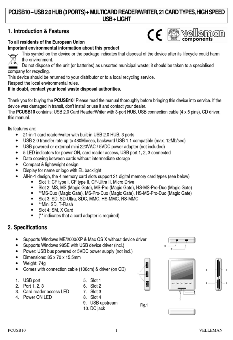 Velleman PCUSB10 manual