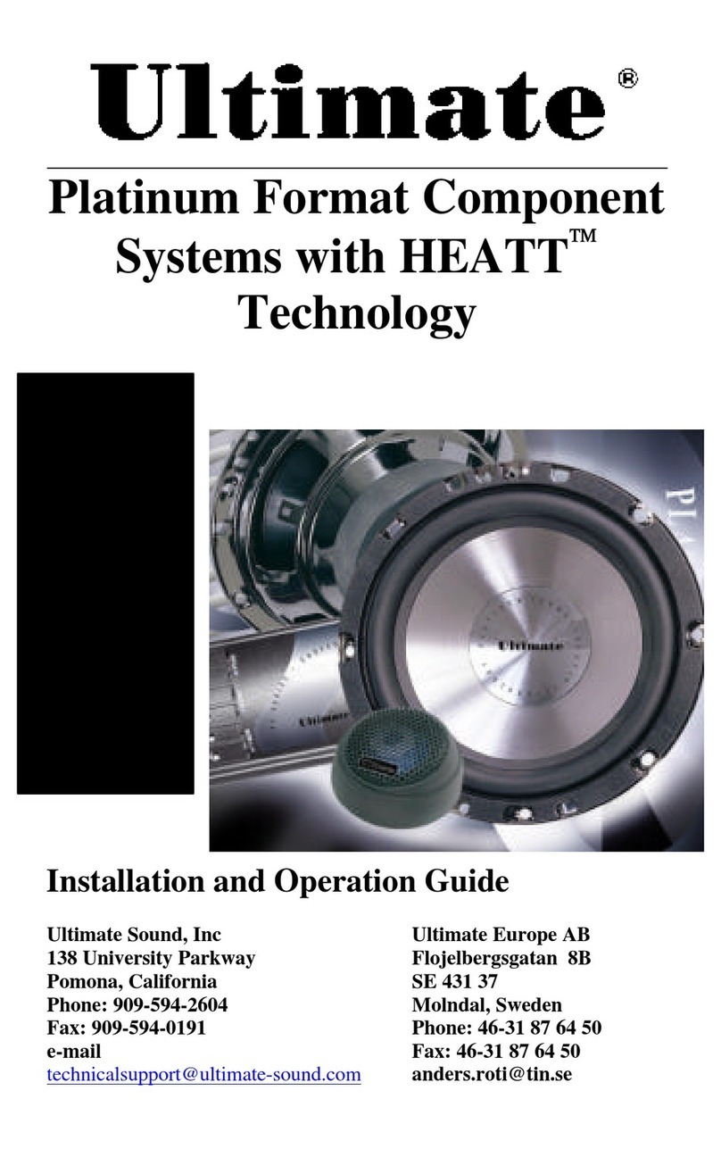 Ultimate Sound Platinum Format Series Installation and operation guide