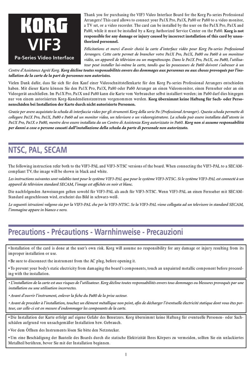 Korg VIF3 User manual