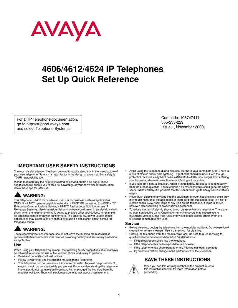 Avaya DEFINITY 4606 User manual