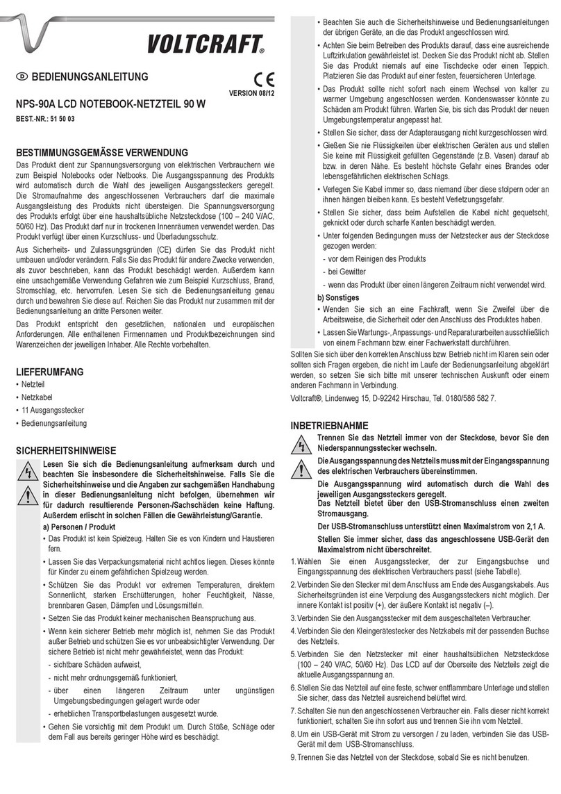 VOLTCRAFT NPS-90A operating instructions