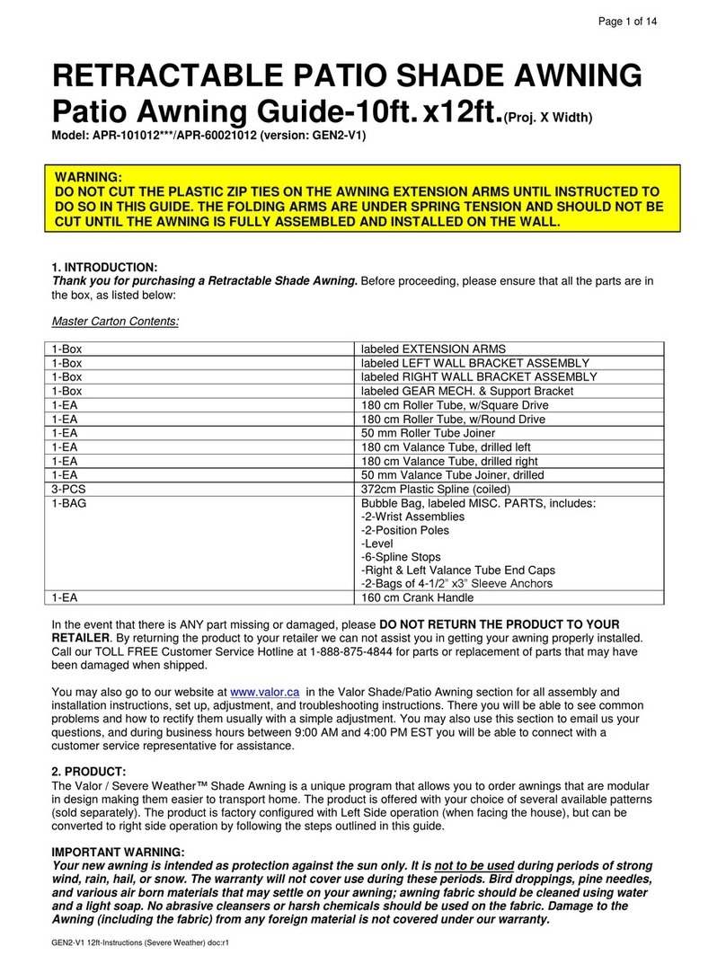 Valor APR-101012 Series User manual