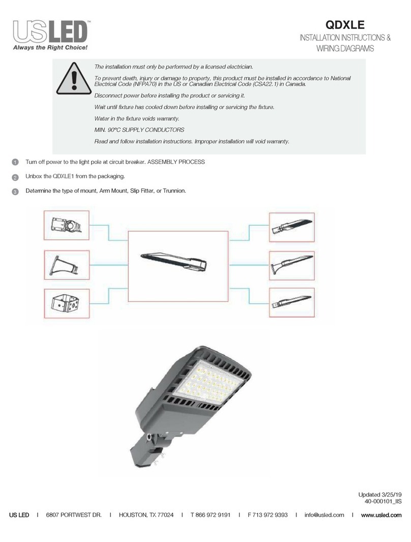 USLED QDXLE installation instructions