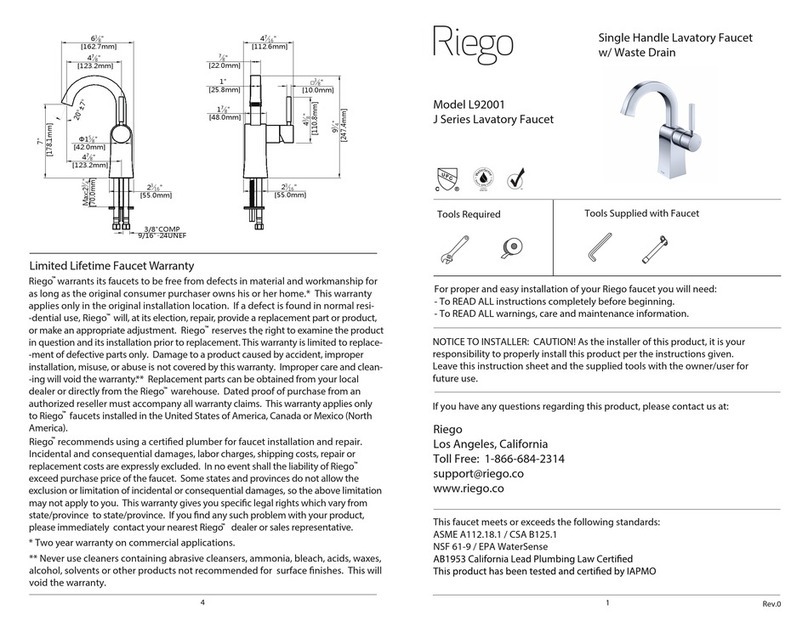 Riego L92001 installation instructions Riego L92001 installation instructions