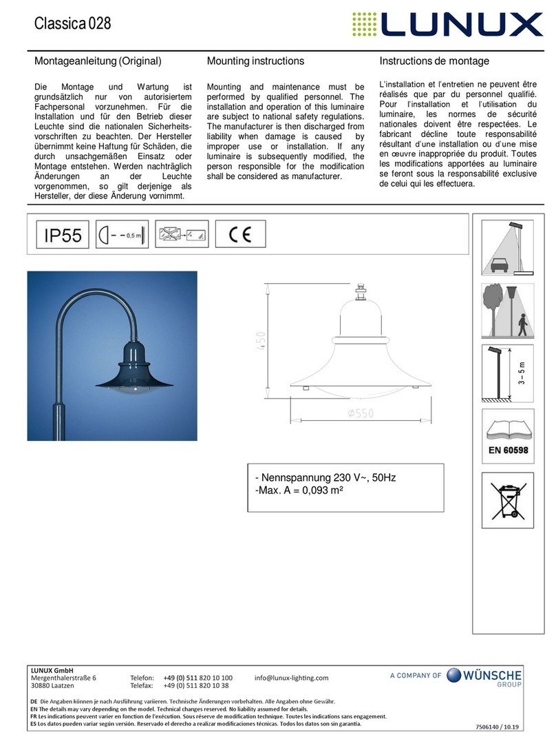 Lunux Classica 028 Mounting instructions