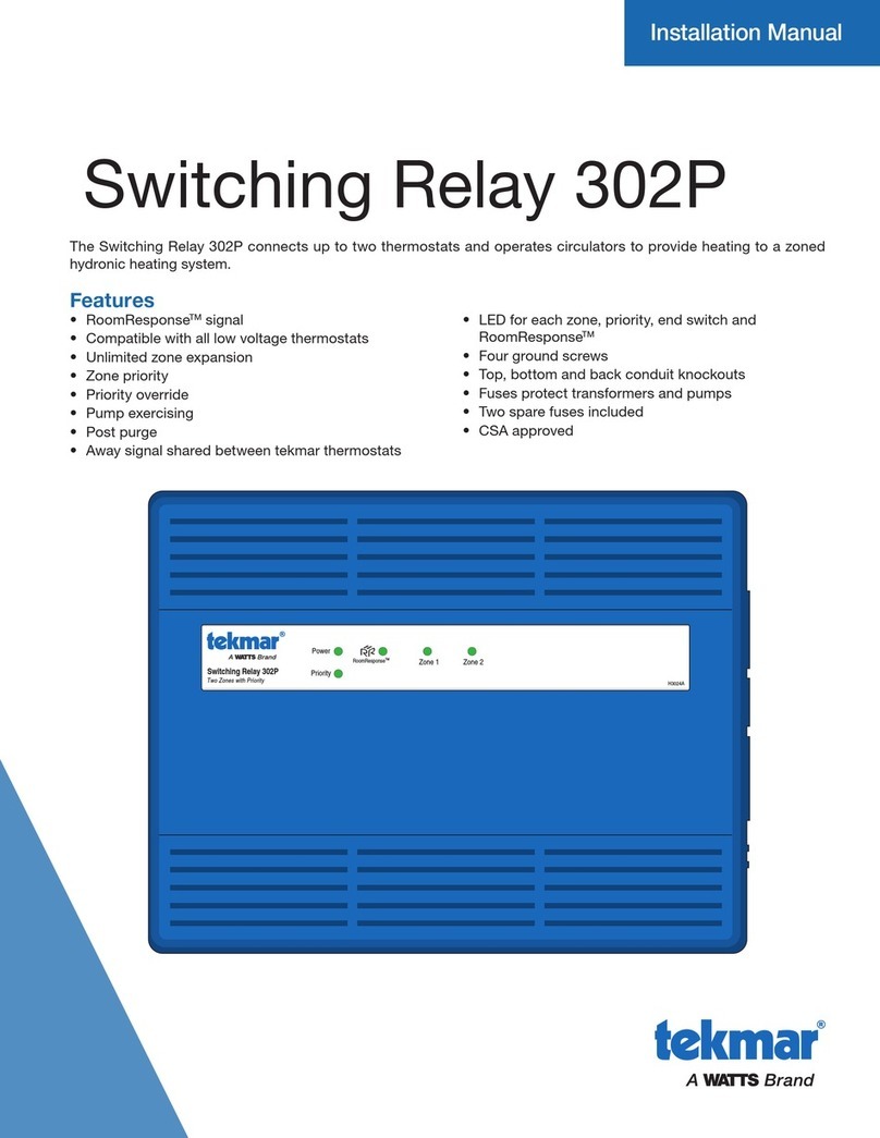 Watts Tekmar Switching Relay 302P Series User manual