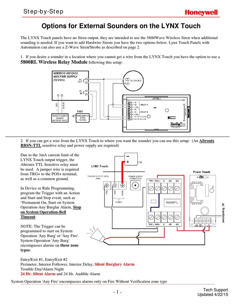 Honeywell LYNX Touch Security System User manual Honeywell LYNX Touch Security System User manual