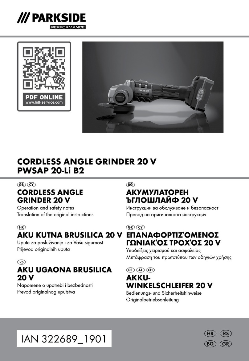 Parkside Performance PWSAP 20-Li B2 User manual Parkside Performance PWSAP 20-Li B2 User manual