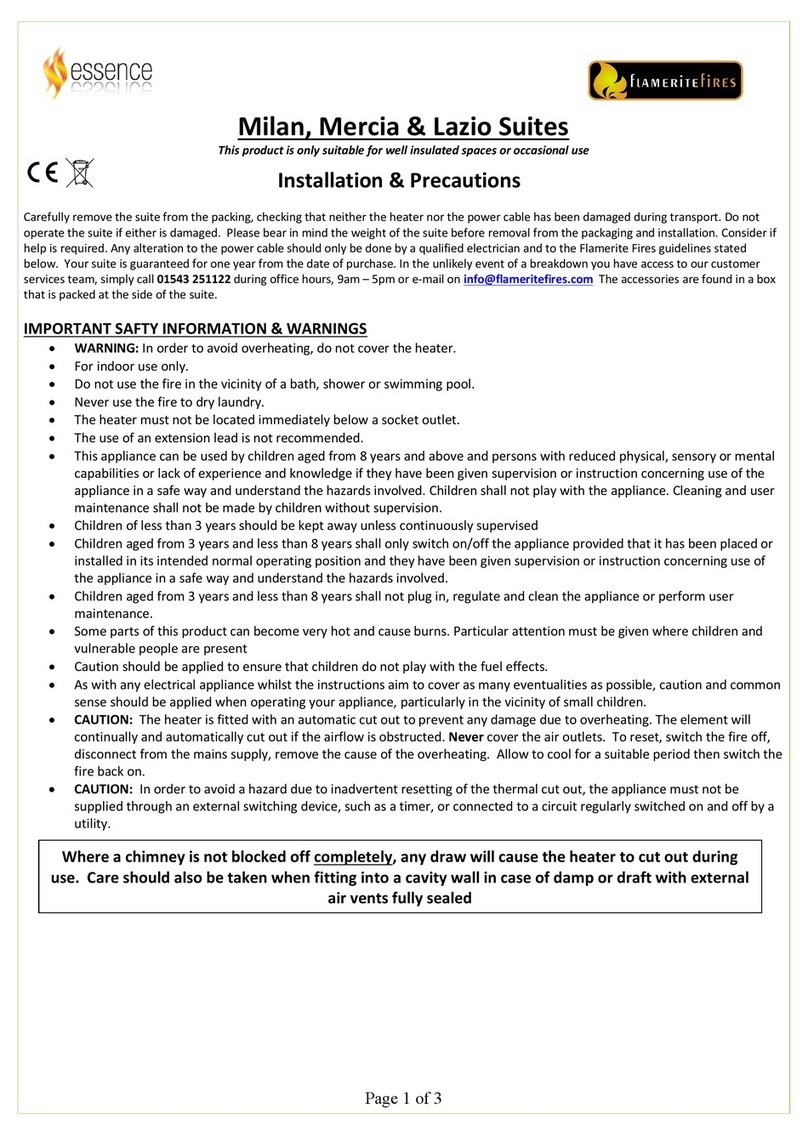 Flamerite Fires Milan User manual