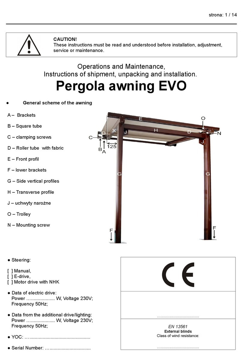 sunair Pergola EVO Operation and maintenance