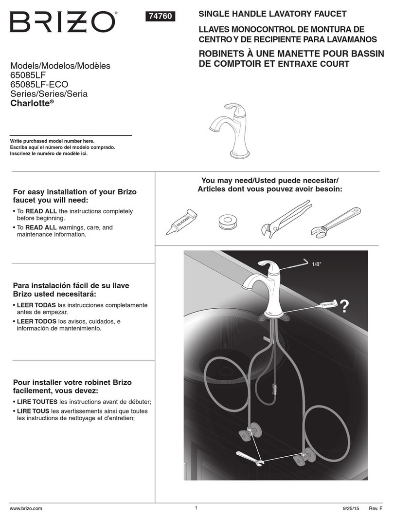 Brizo Charlotte 65085LF Series User manual