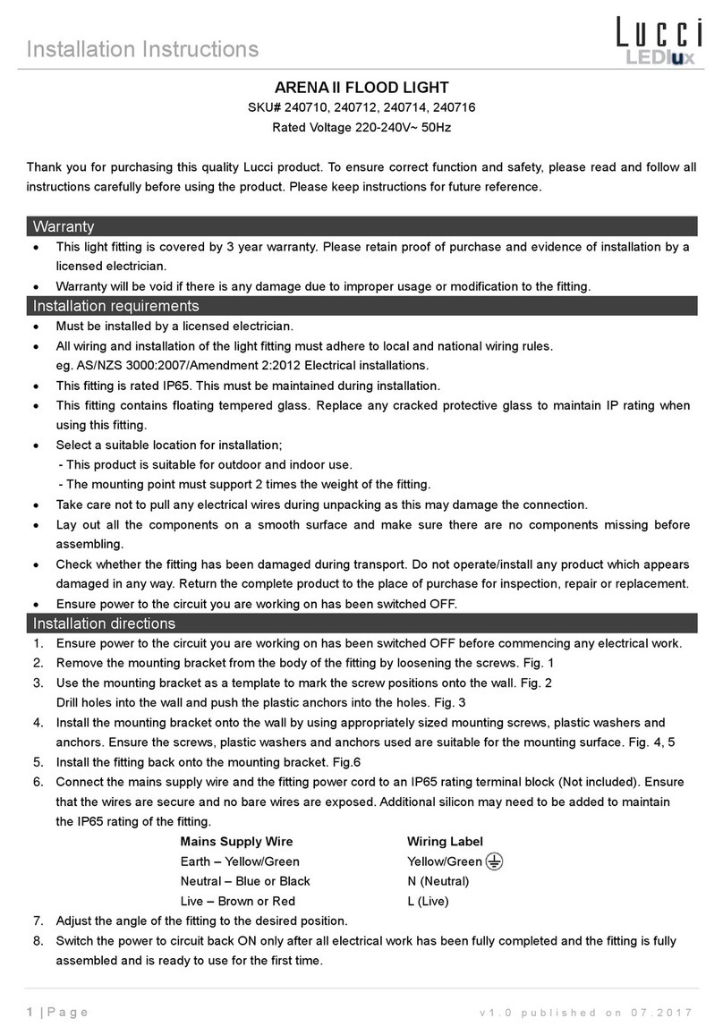 Lucci LEDlux ARENA II Series installation instructions