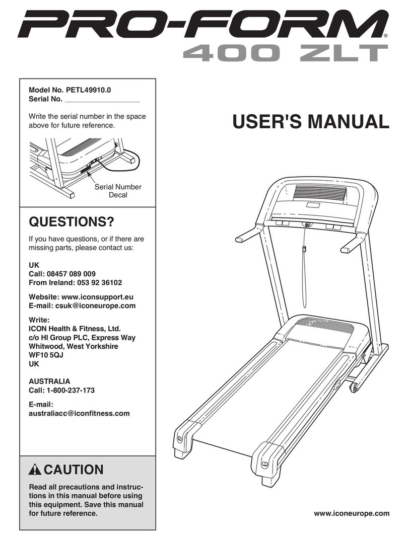 Pro-Form 400 ZLT PETL49910.0 User manual