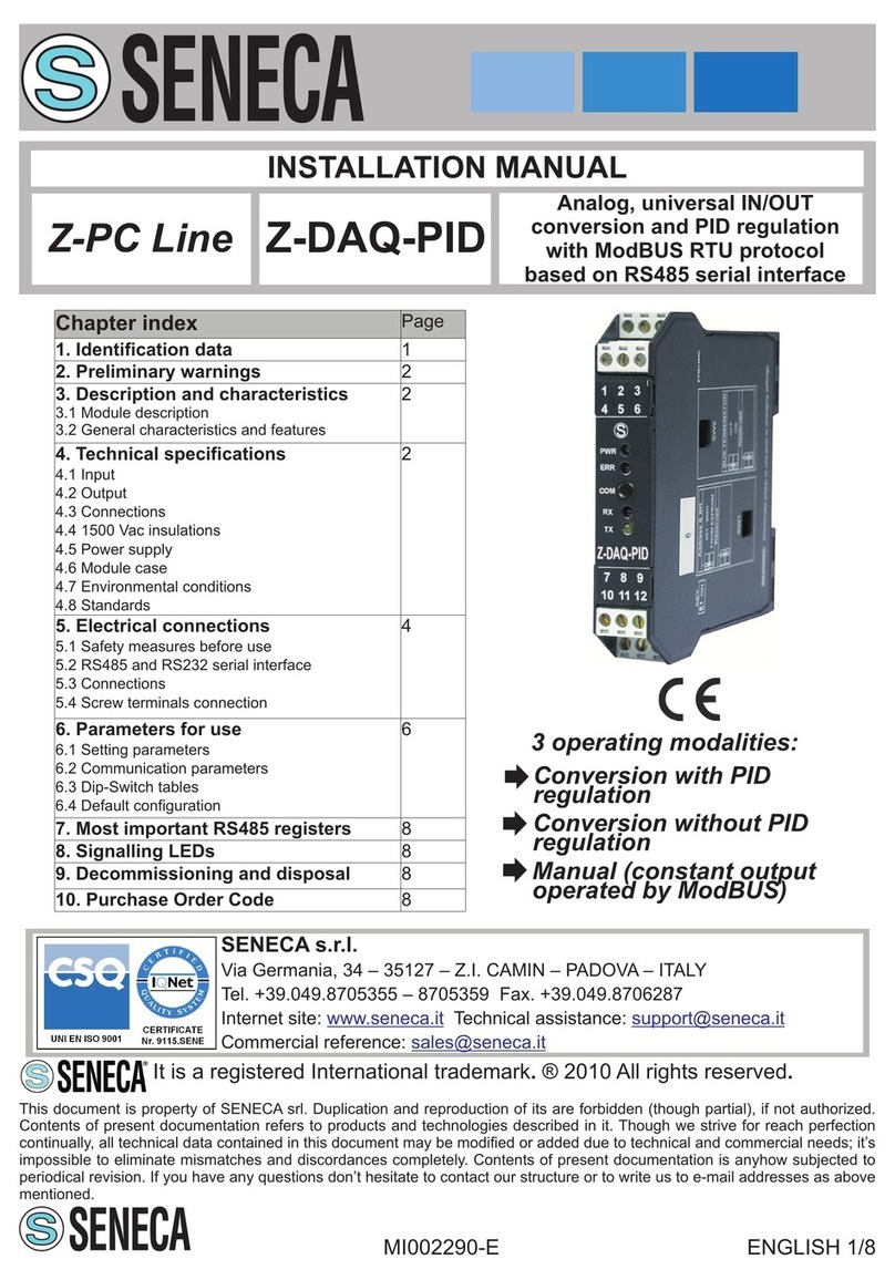 Seneca Z-PC SERIES installation manual