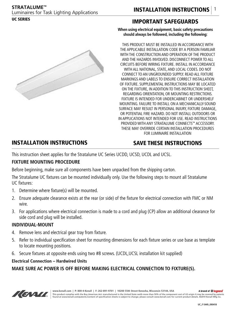 kenall STRATALUME UCDD User manual