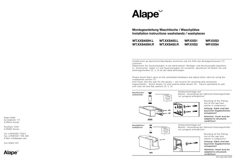 Alape WT.XXS450H.L installation instructions