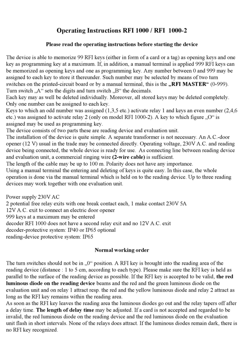 Orion Schaltgeräte RFI 1000 operating instructions