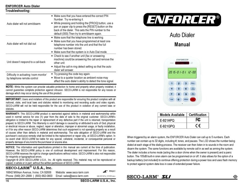 ENFORCER E-921APQ User manual