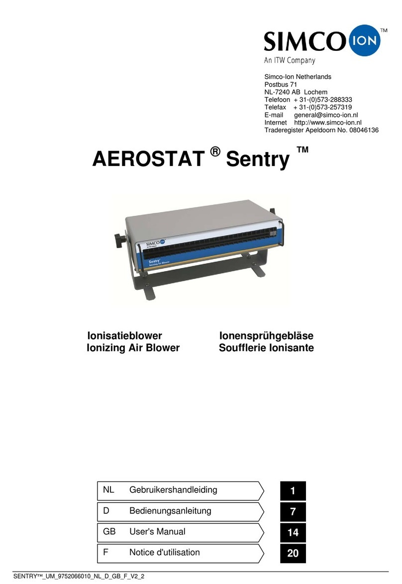 ITW Simco-Ion AEROSTAT Sentry User manual