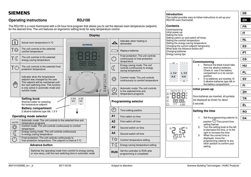 Siemens RDJ100 operating instructions