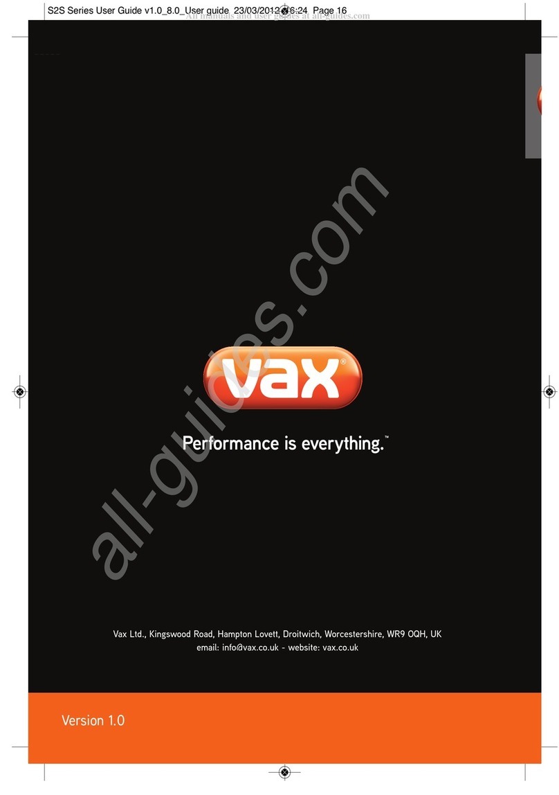 Vax Bare Floor Pro S2S series User manual Vax Bare Floor Pro S2S series User manual