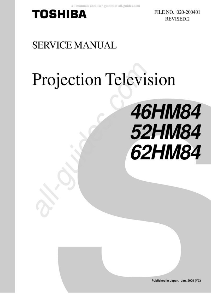 Toshiba 46HM84 - 46" Rear Projection TV User manual Toshiba 46HM84 - 46" Rear Projection TV User manual