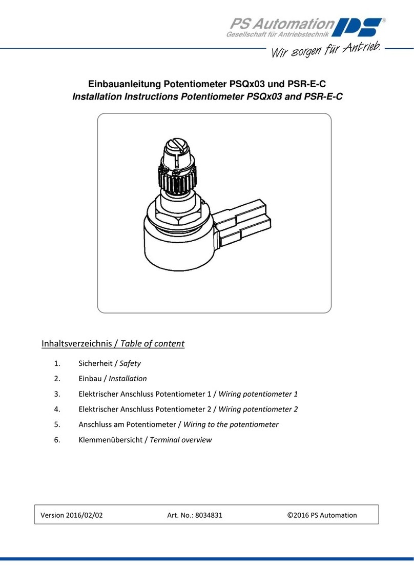PS Automation PSQ*03 Series installation instructions