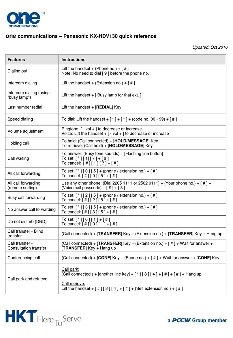 Panasonic T-Mobile KX-HDV130 User manual