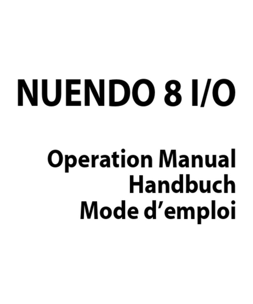 Steinberg NUENDO 8 I/O Operation manual
