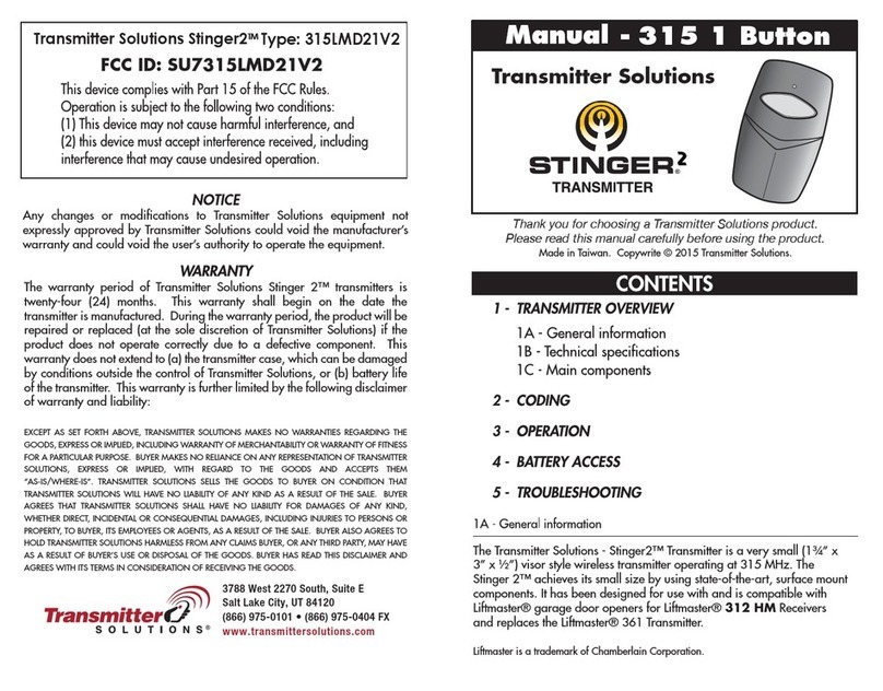 Transmitter Solutions Stinger 2 315 User manual