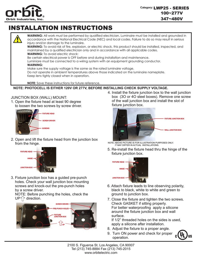 Orbit LWP25-80W installation instructions Orbit LWP25-80W installation instructions