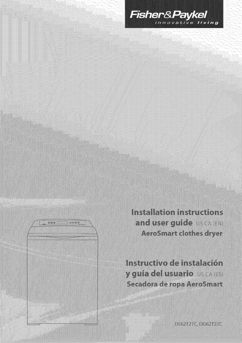 Fisher & Paykel AeroSmart Series Installation instructions and user guide