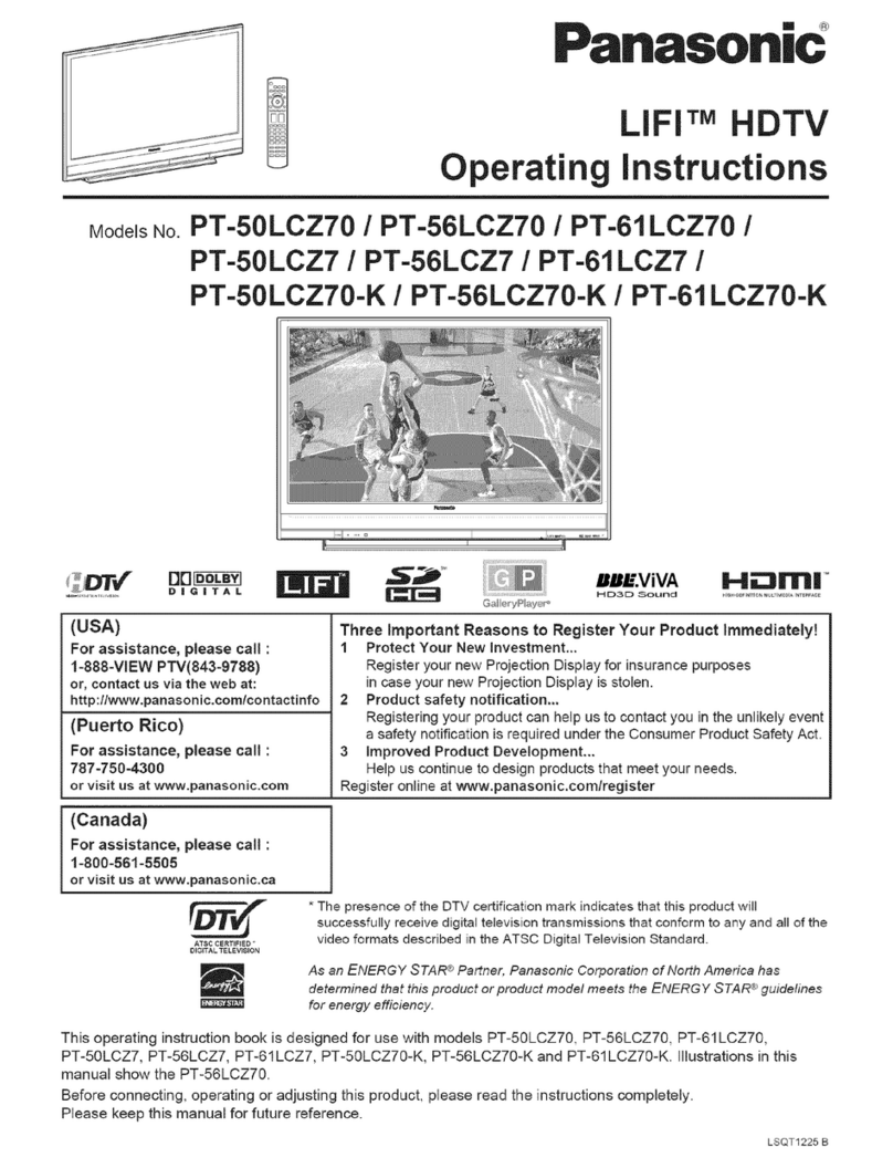 Panasonic LIFI PT-50LCZT0 operating instructions