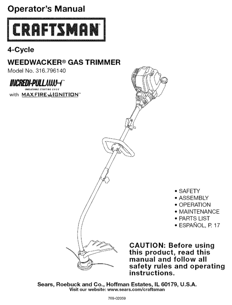 Craftsman WEEDWACKER Incredi-Pull 316.796140 Operator's manual
