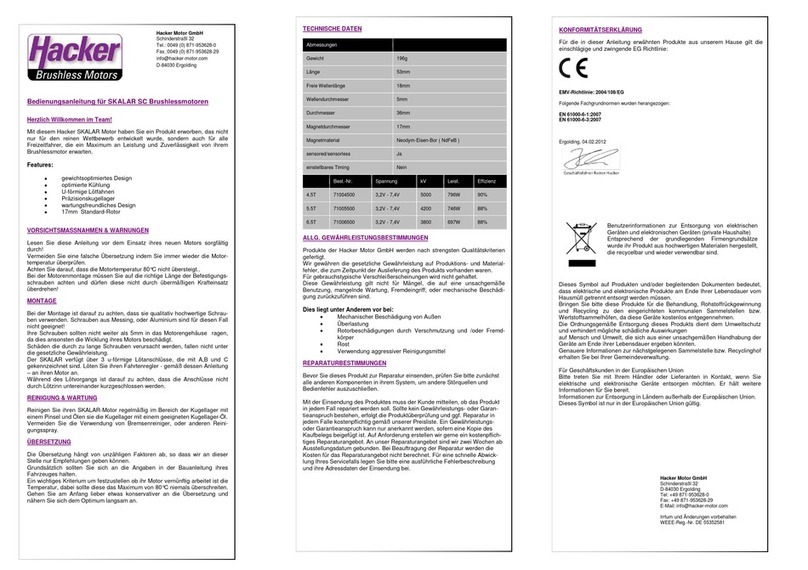 Hacker SKALAR SC Series manual