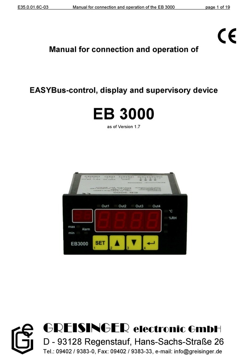 GREISINGER EB 3000 Manual for connection and operation
