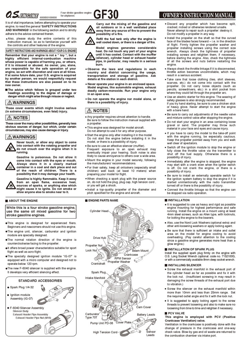 O.S. engine GF30 Setup guide