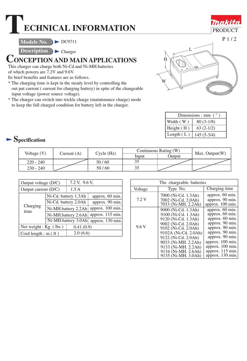 Makita DC9711 technical information