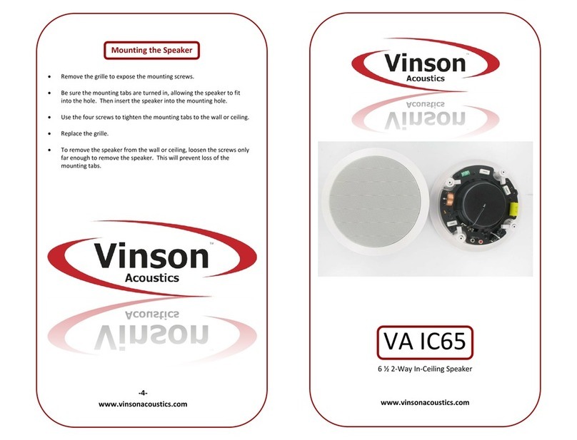 Vinson Acoustics VA IC65 quick start guide