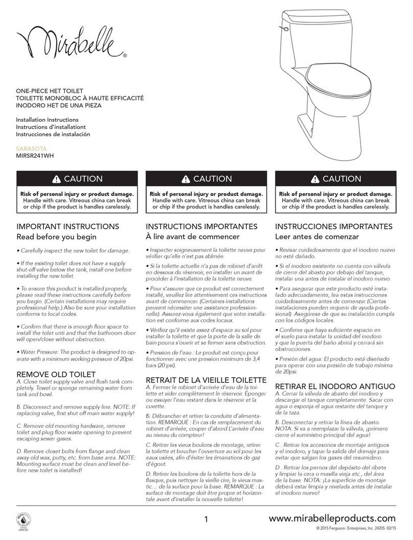 Mirabelle SARASOTA MIRSR241WH User manual