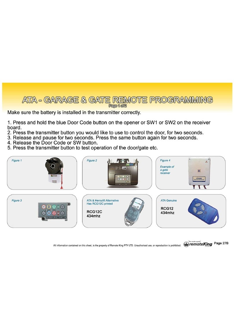 Remote King RCG12C Programming manual