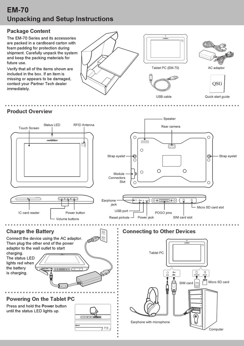Partner EM-70 Unpacking and setup instructions