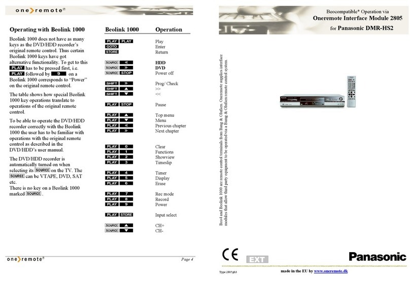 One Remote 2805 User manual