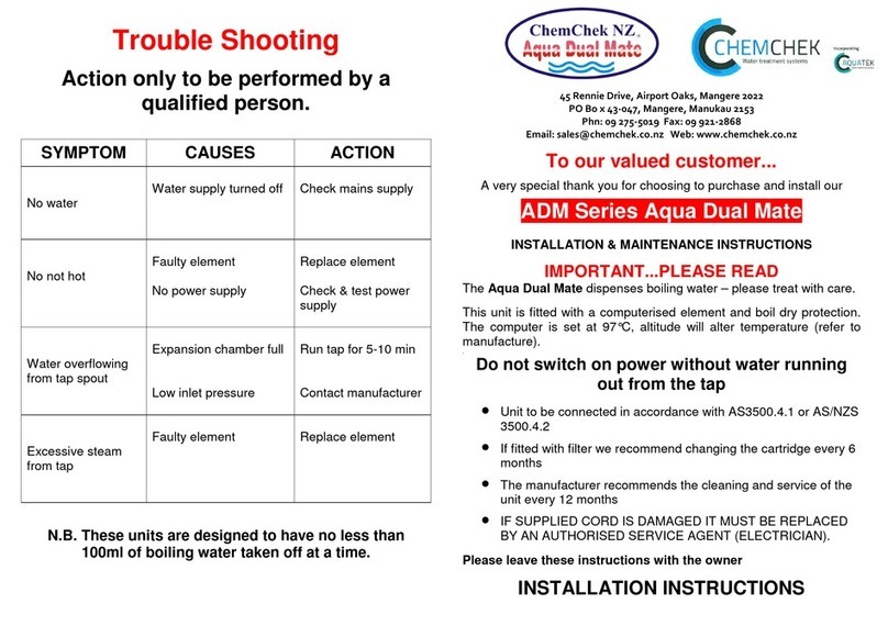 ChemChek Aqua Dual Mate ADM Series Installation and operating instructions