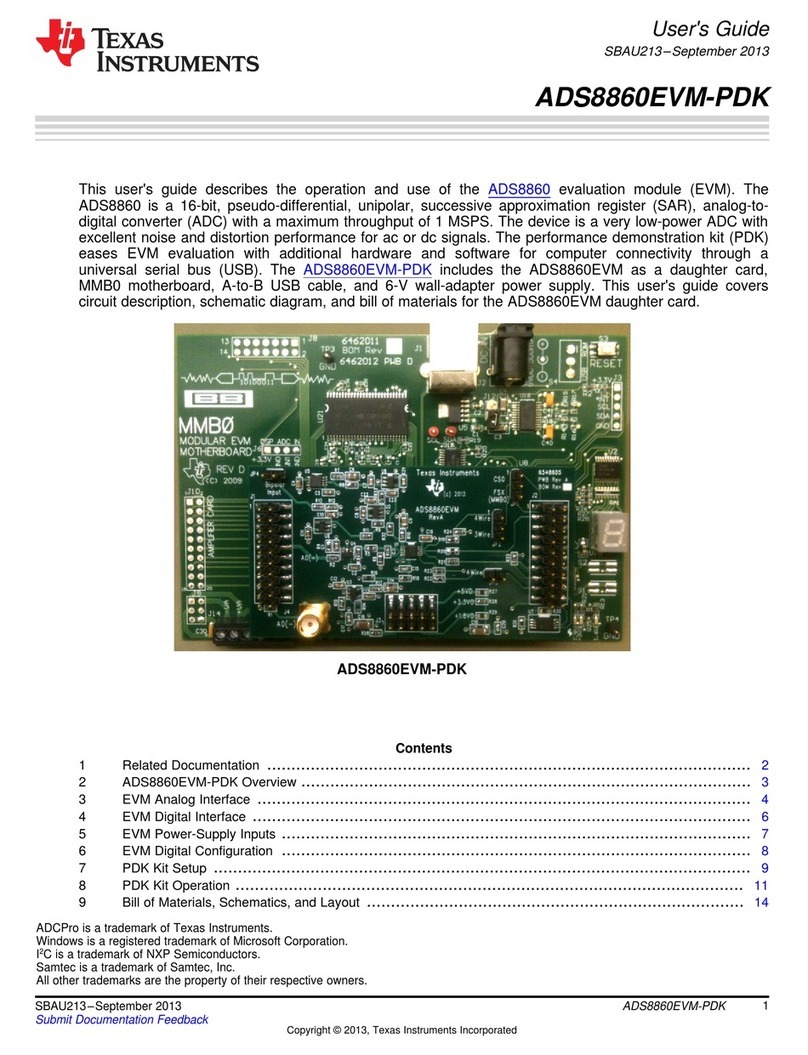 Texas Instruments ADS8860EVM-PDK User manual