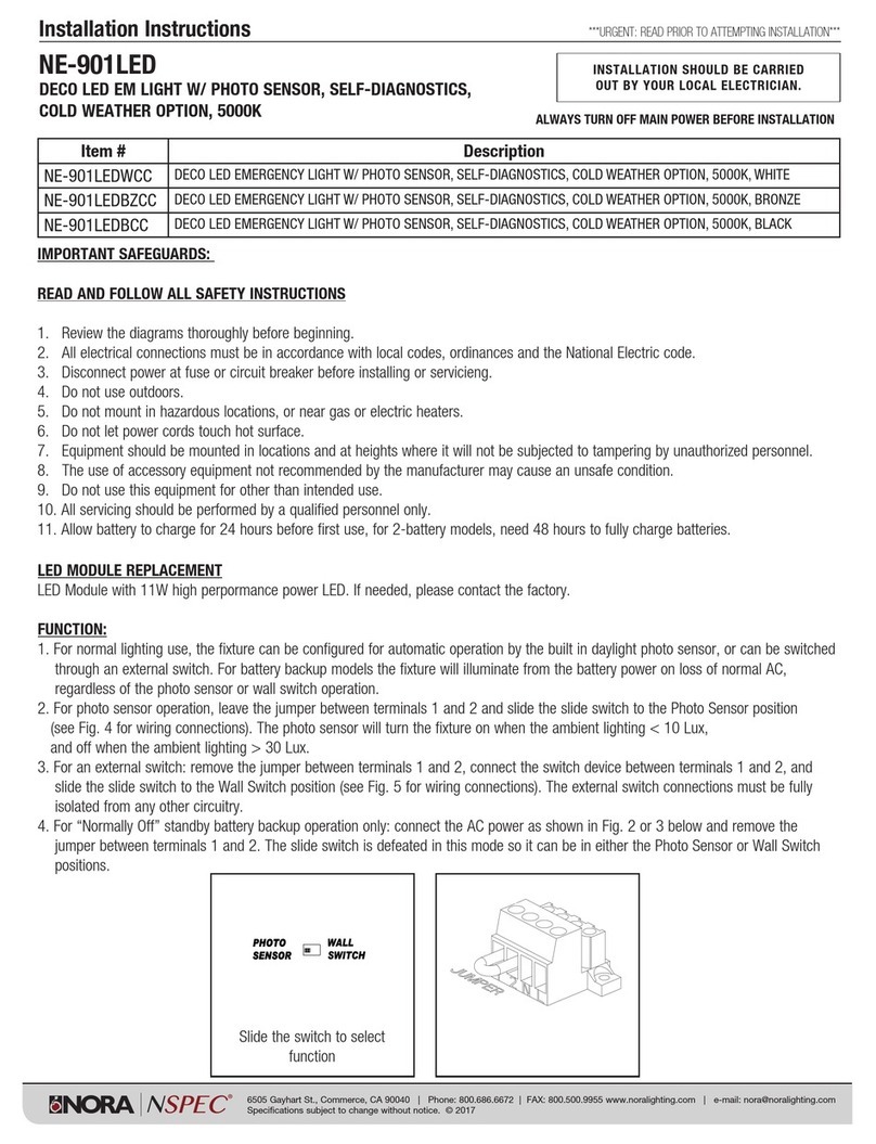 Nora Lighting NE-901LED installation instructions