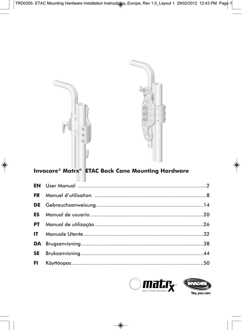 Invacare Matrx TRD0305-ETAC User manual Invacare Matrx TRD0305-ETAC User manual