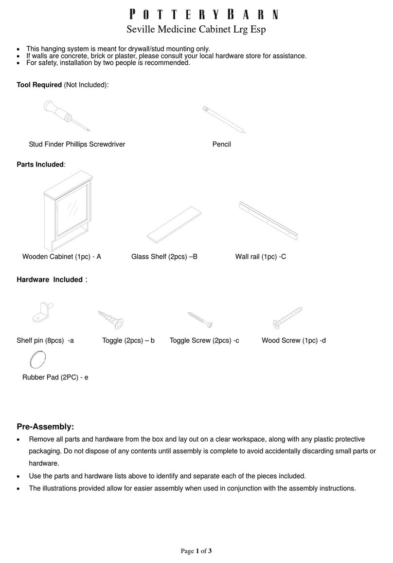 PotteryBarn Seville Series User manual PotteryBarn Seville Series User manual