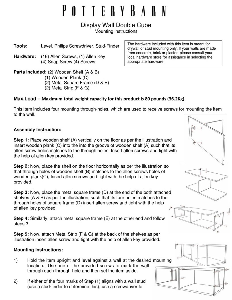 PotteryBarn Display Wall Double Cube Mounting instructions PotteryBarn Display Wall Double Cube Mounting instructions